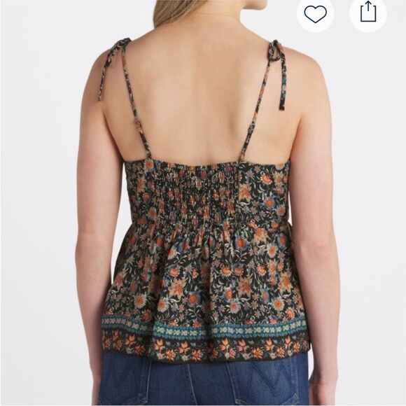 Nine Britton. Kipper Peplum‎ Tank Top. Size: XS. Orange and Brown. New With Tags - Picture 2 of 7